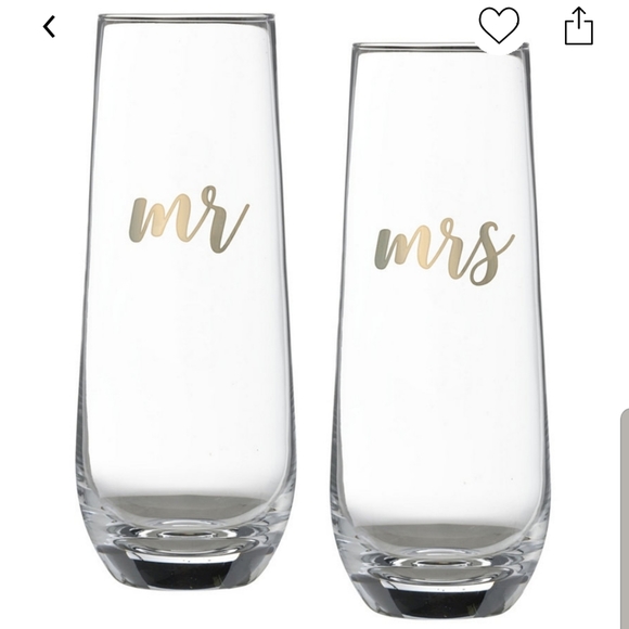 Mr & Mrs Stemless Champagne Glasses - Picture 2 of 3